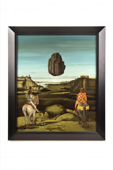 Laurent Grasso, « Studies into the past », peinture, huile sur panneau, 70x58cm sans cadre (cadre 7cm), courtoisie Galerie Alfonso Artiaco, Naples | © Laurent Grasso 