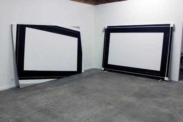 BBB centre d'art, montage de l'exposition « Trouble in painting », 2015