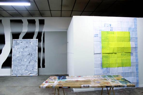 BBB centre d'art, montage de l'exposition « Trouble in painting », 2015