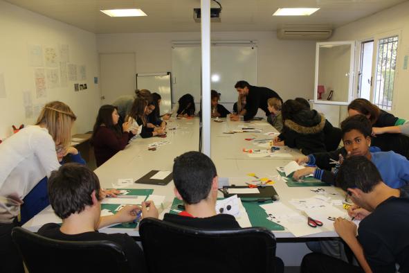 Atelier Pop-up dans le cadre de l'exposition d'Olivier Nottellet