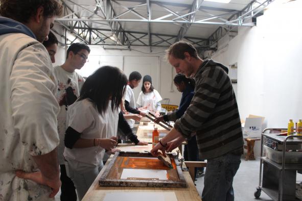 Stage de sérigraphie à l'atelier La Mêche