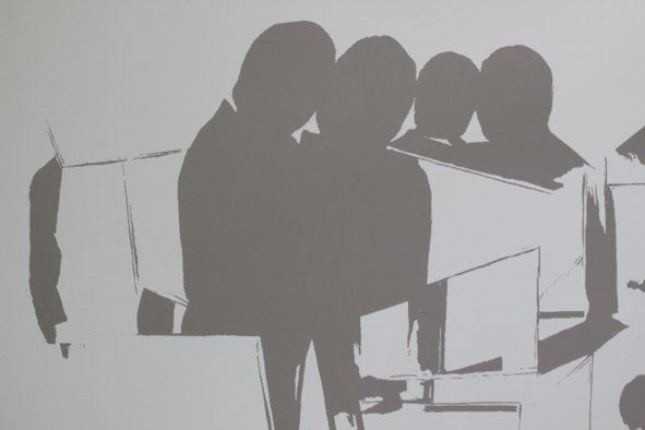 Montage de l'exposition « Zone de ralentissement » d'Olivier Nottellet, 22 septembre 2015, © BBB centre d'art - ADAGP, Paris 2015