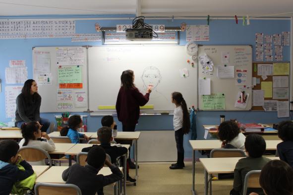 Atelier mené par Pauline Zenk avec les élèves de CE1 de l'école Montaudran, Passeport pour l'art 2018/2019 © BBB centre d'art