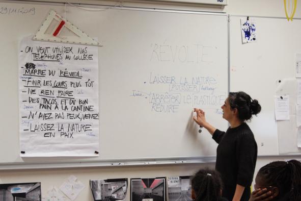 Intervention de Lucile Martinez au collège Rosa Parks, décembre 2019