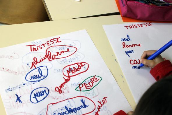 Séance 1 à l'école avec l'artiste Julie Pécune, BBB centre d'art 2020