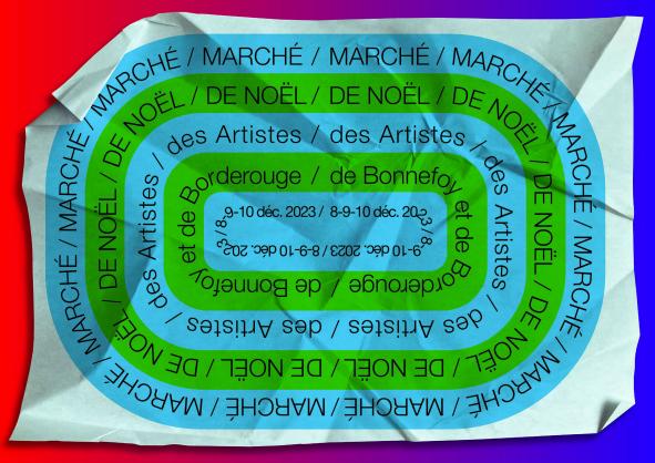 Affiche Marché de Noël 2023. Design graphique : Fred Nicolau
