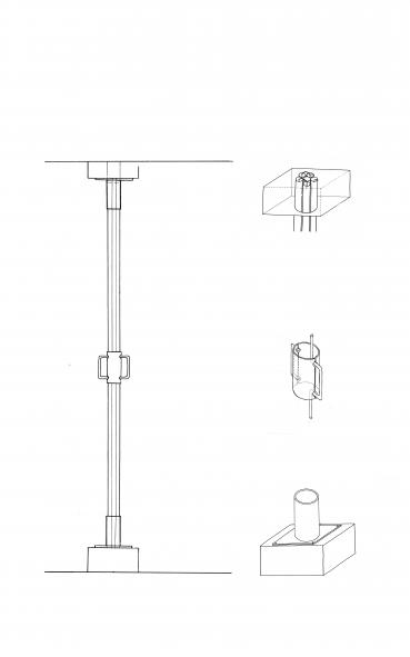  Croquis préparatoire pour la pièce “étai lumineux”, 2021 © Manon Crison Carle